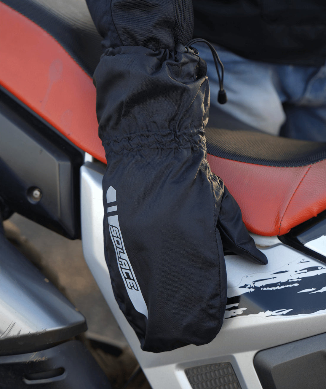 rain over gloves bike